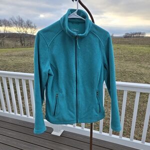 L L. Bean Teal Fleece Mid-Weight Jacket Size Small
